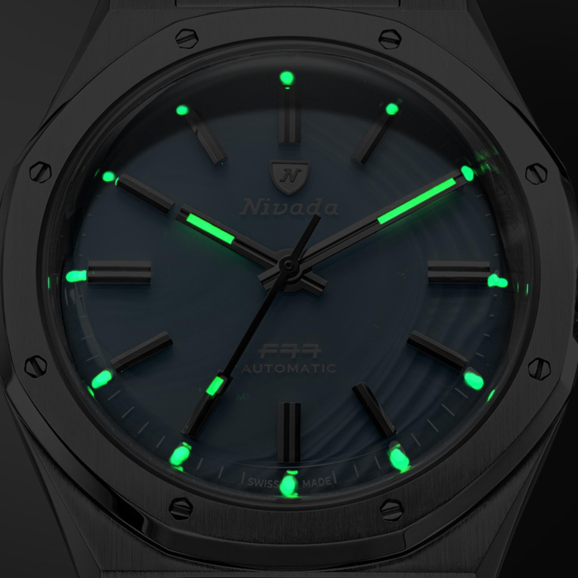 Nivada Grenchen F77 MK2 Smoky Quartz Dial Steel Watch 68060A77