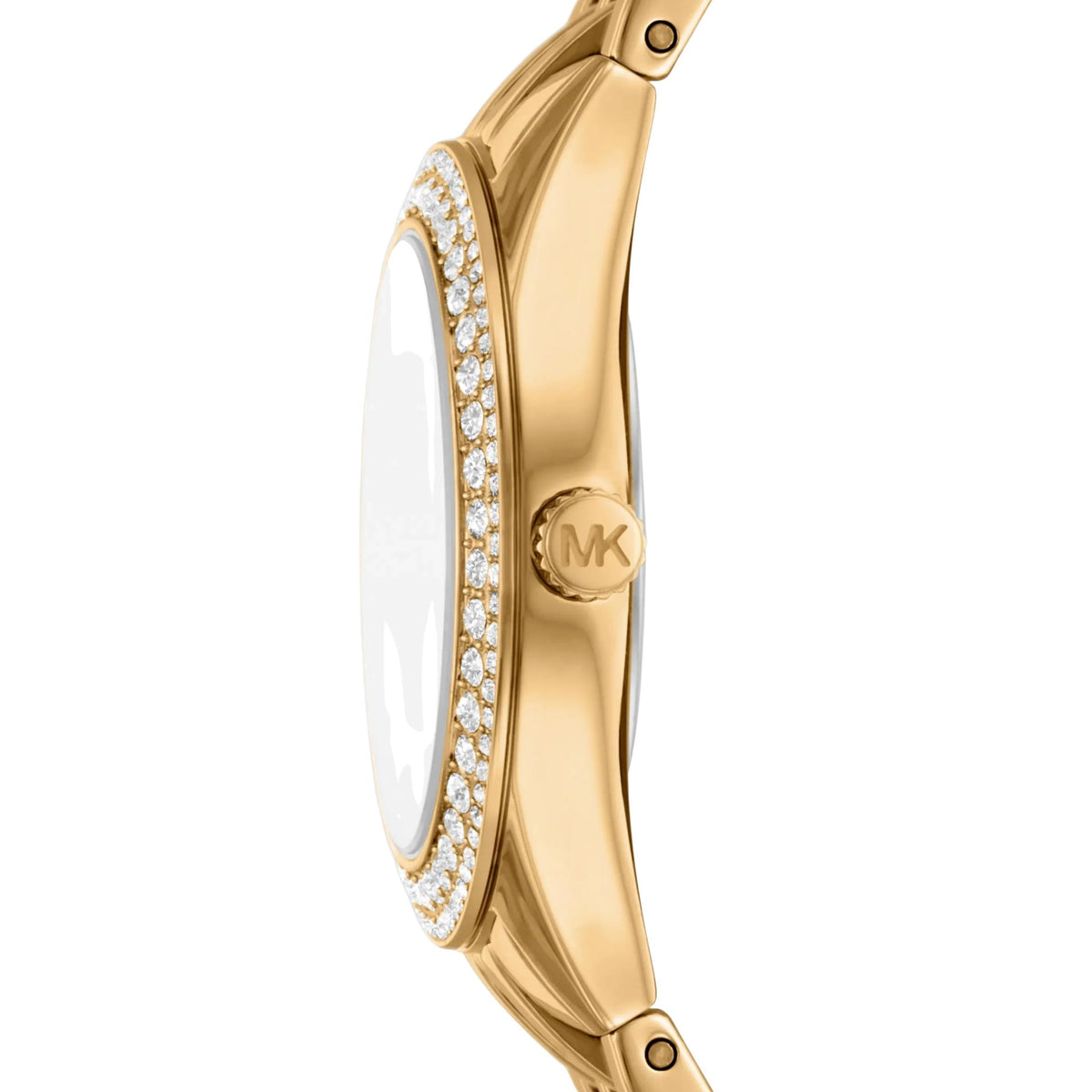 Michael Kors Harlowe Pavé 33mm White Dial Steel Ladies Quartz Watch MK7651