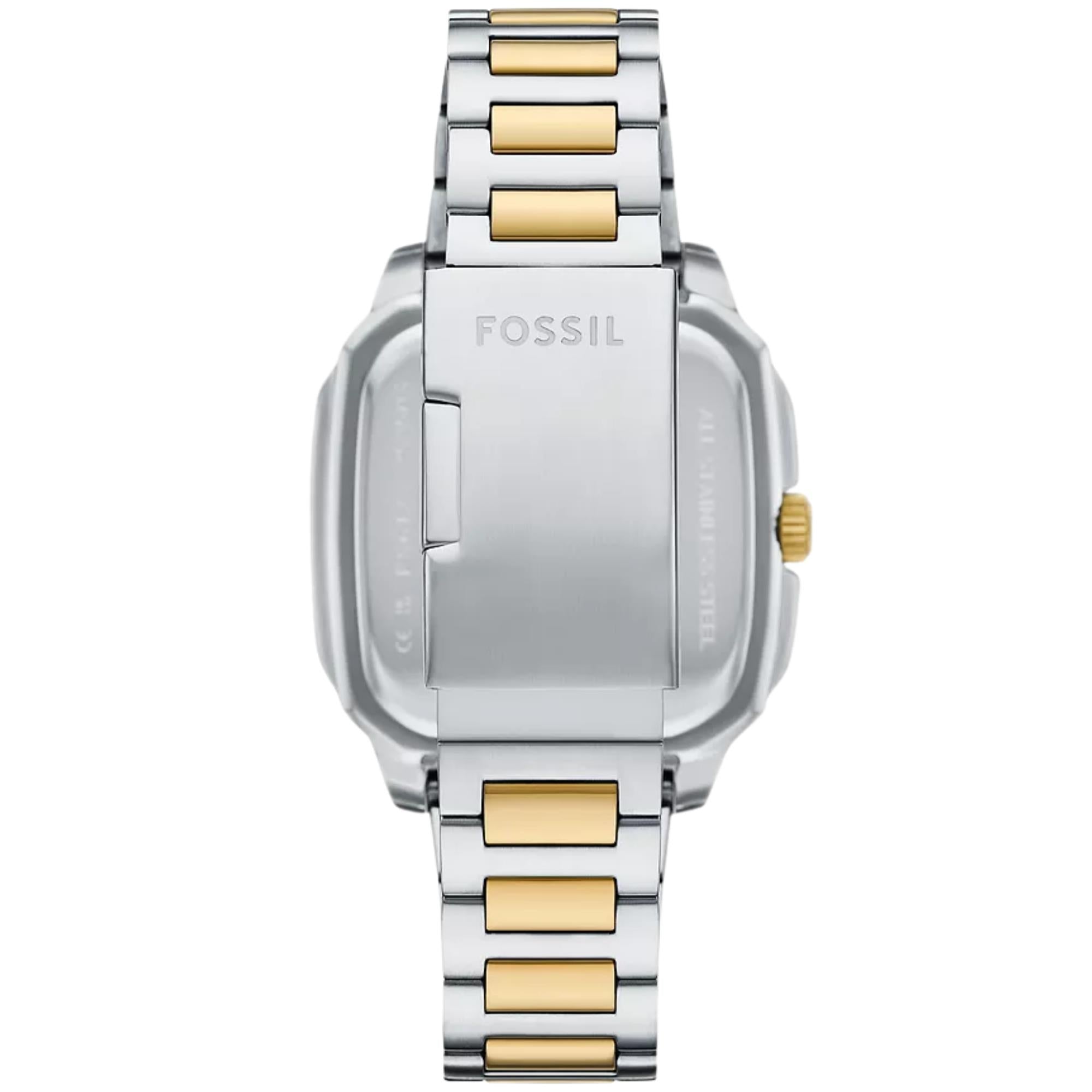 専用 FOSSIL CROSBY クォーツ腕時計 42mm Fossil Crosby 42mm Black Dial Two-Tone Steel Mens Watch FS6123