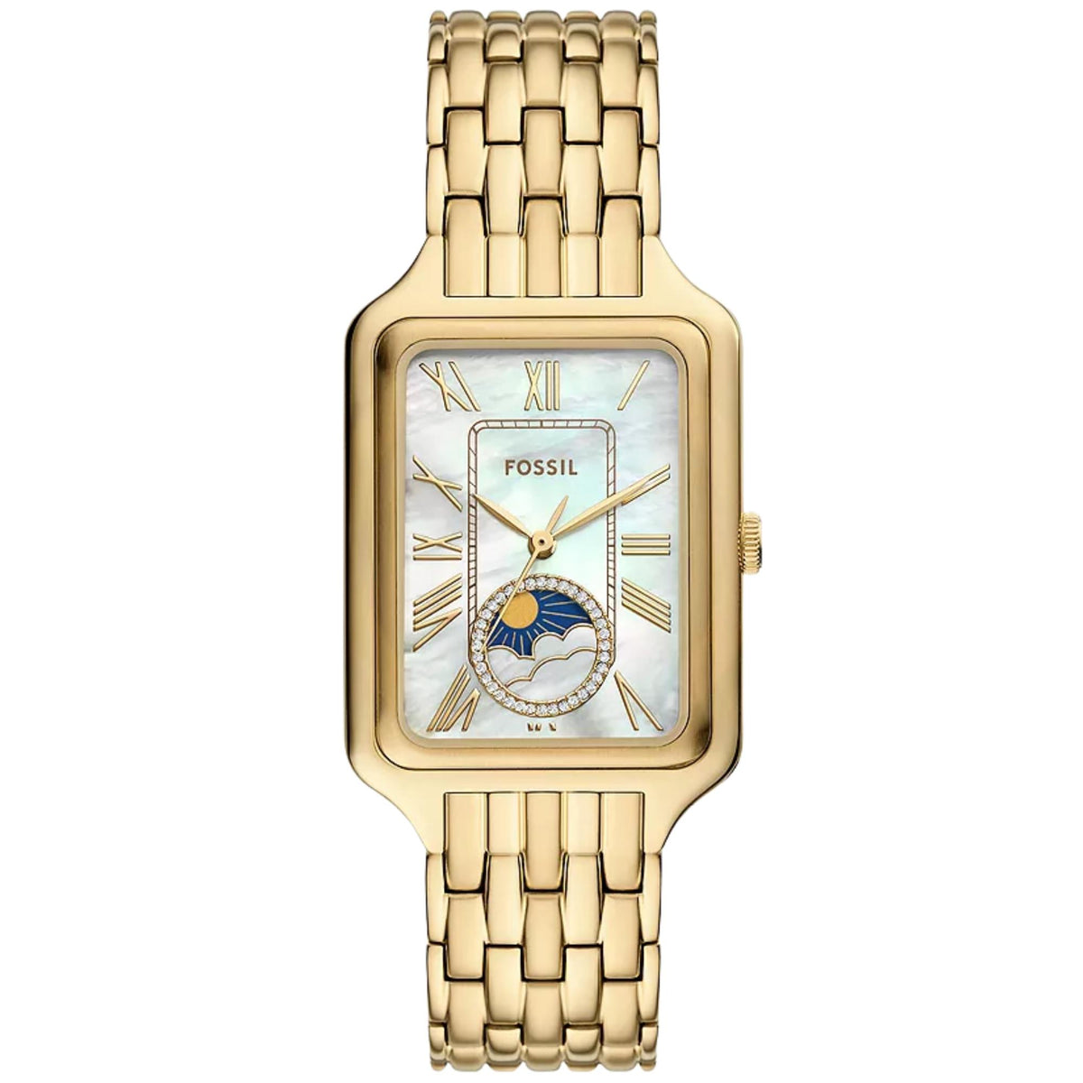 Fossil Raquel 29mm Sun and Moon Mother of Pearl Dial Steel Ladies Quartz Watch ES5398