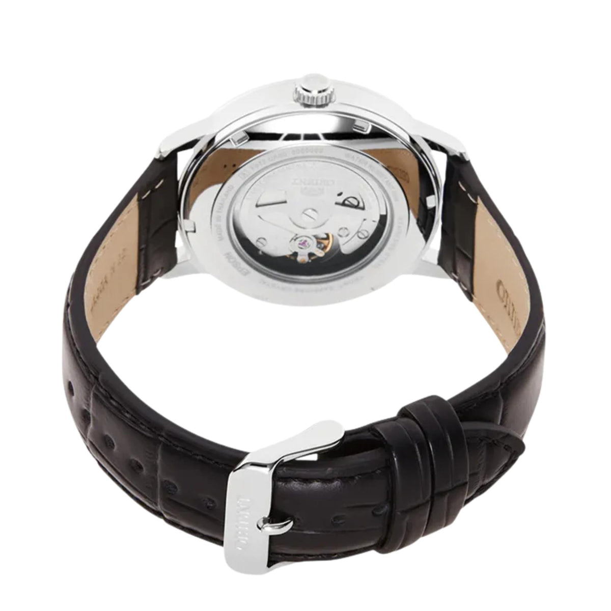 Orient Symphony 41mm White Dial Leather Mens Automatic Watch RA-AC0F12S30B
