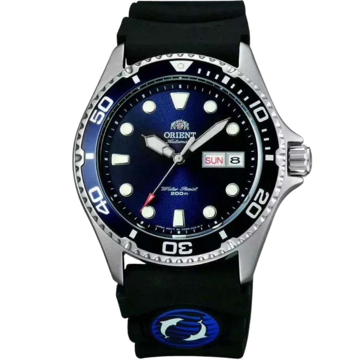 Orient Ray 41mm Blue Dial Rubber Mens Automatic Watch TAA02008D9