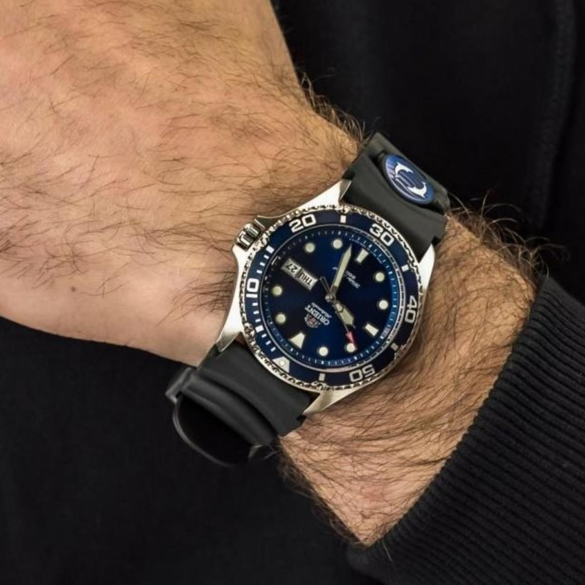 Orient Ray 41mm Blue Dial Rubber Mens Automatic Watch TAA02008D9