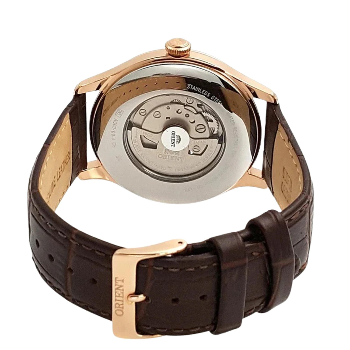 Orient Open Heart 43mm Brown Dial Leather Mens Automatic Watch TAG00001T0