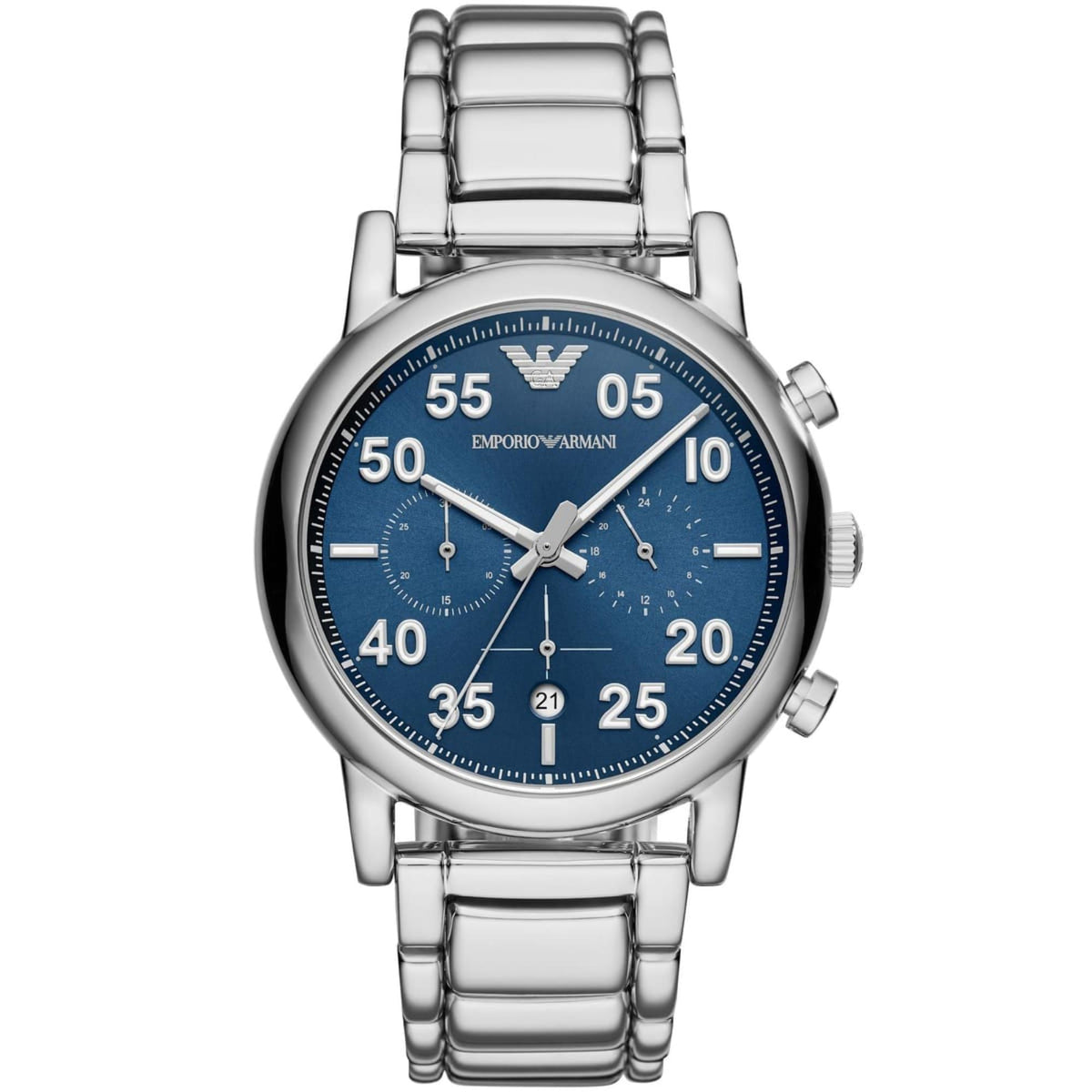 Emporio Armani Luigi 43mm Chronograph Blue Dial Steel Mens Quartz Watch AR11132