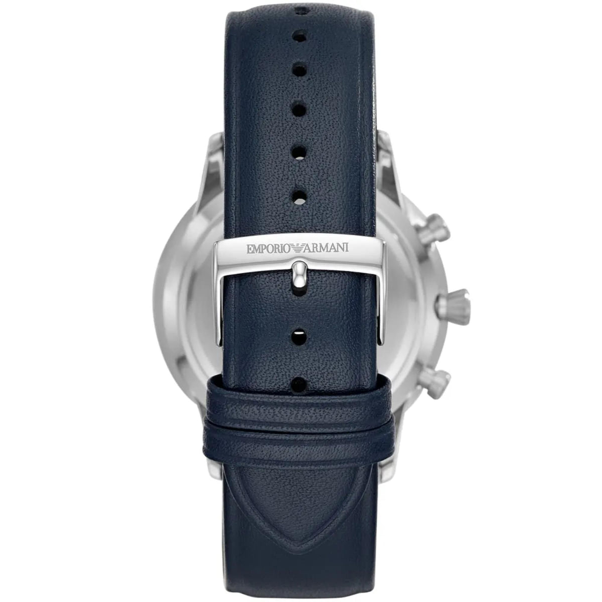 Emporio Armani Giovanni 43mm Chronograph Blue Dial Leather Mens Quartz Watch AR11226