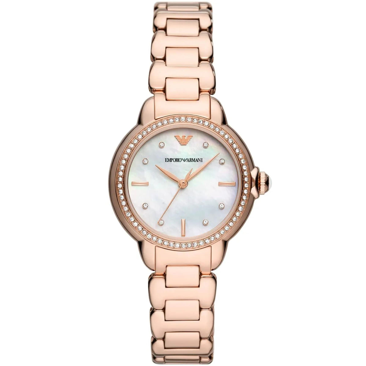 Emporio Armani Mia 32mm Mother of Pearl Dial Rose Gold-Tone Steel Ladies Quartz Watch AR11523