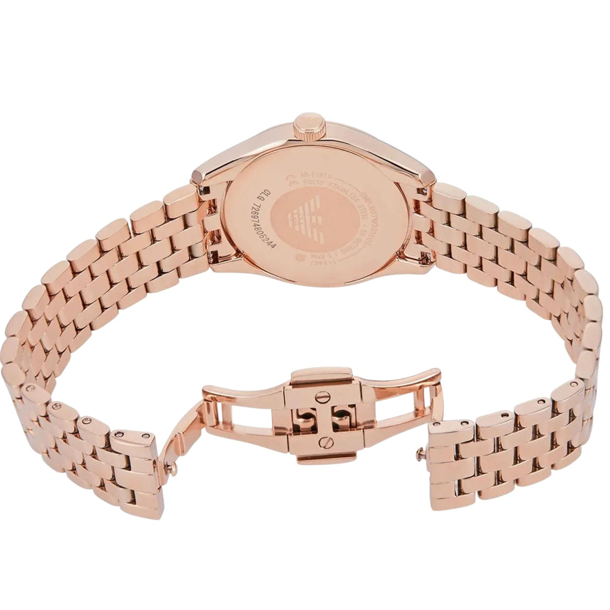 Emporio Armani Antonia 32mm Mother of Pearl Dial Rose Gold-Tone Steel Ladies Quartz Watch AR11615