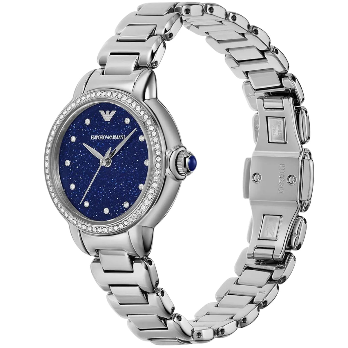Emporio Armani Mia 32mm Blue Dial Steel Ladies Quartz Watch AR11630