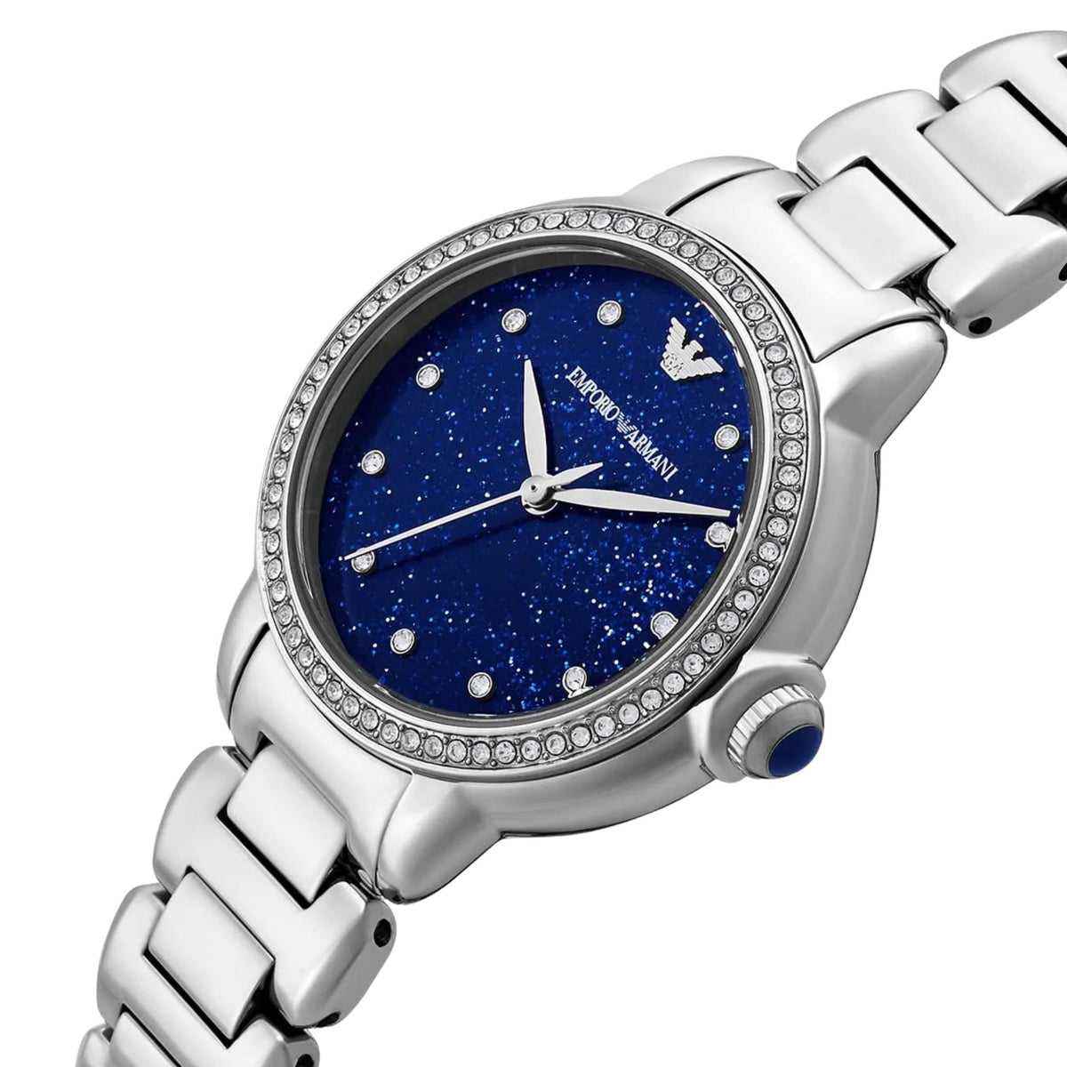 Emporio Armani Mia 32mm Blue Dial Steel Ladies Quartz Watch AR11630