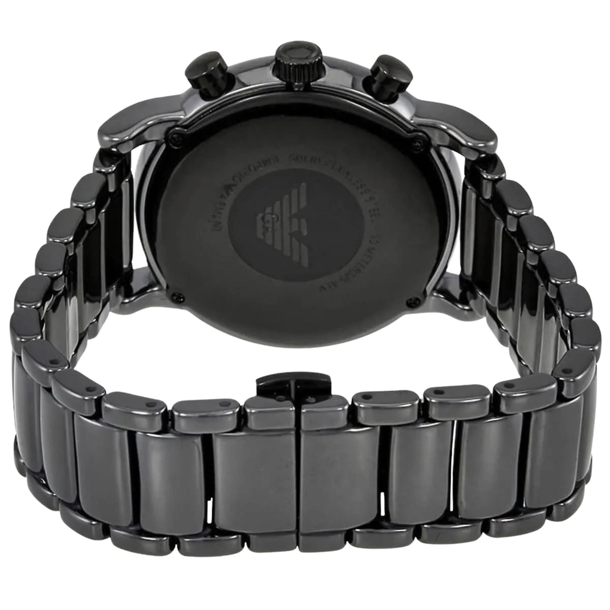 Emporio Armani Luigi 43mm Chronograph Black Dial Ceramic Mens Quartz Watch AR1509