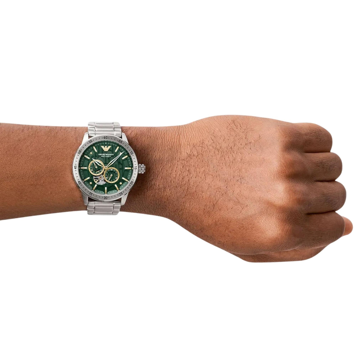 Emporio Armani Mario 43mm Green Dial Steel Mens Automatic Watch AR60053