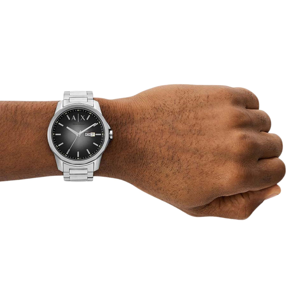 Armani Exchange Banks 44mm Black Dial Steel Mens Quartz Watch AX1764