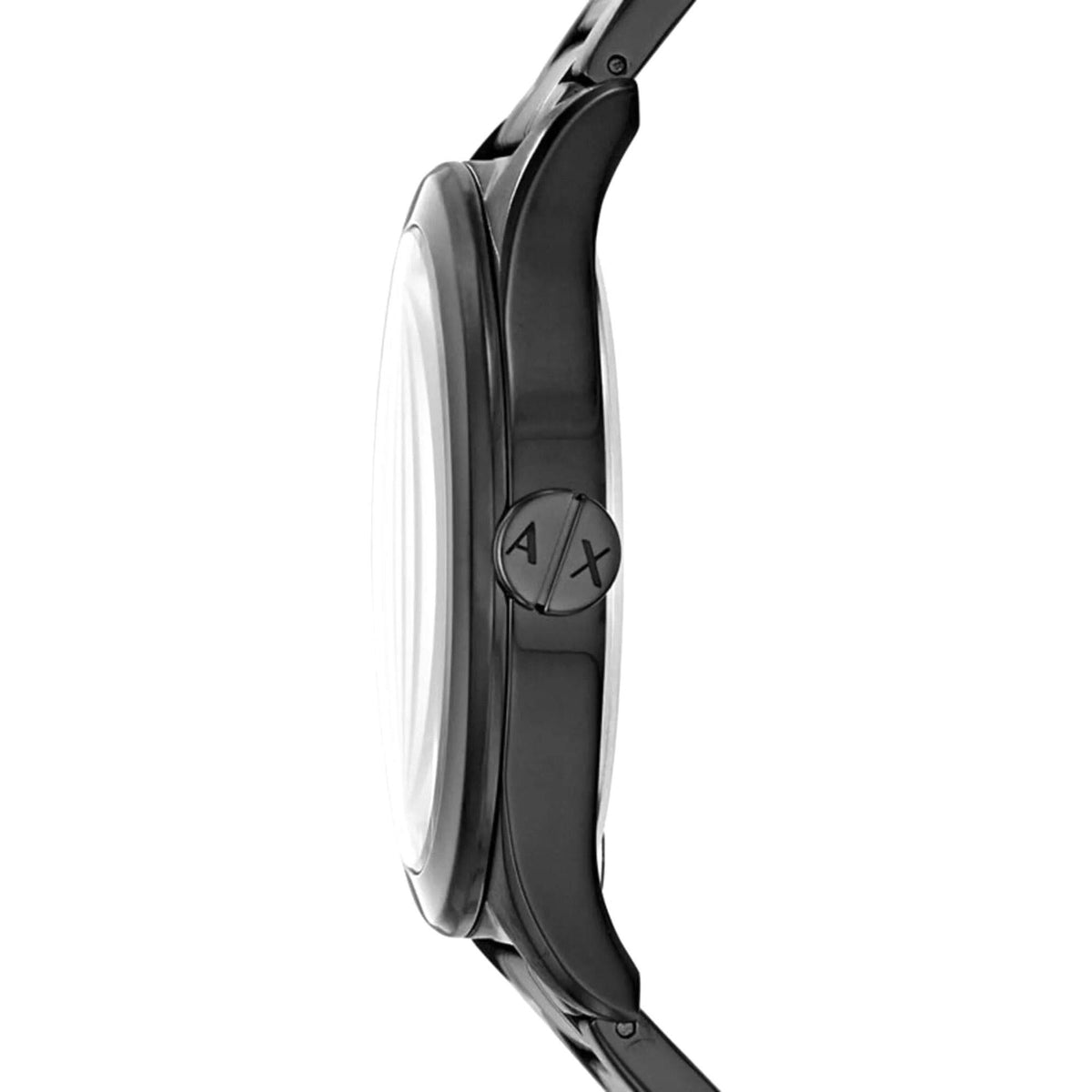 Armani Exchange Nico 44mm Black Dial Steel Mens Quartz Watch and Bracelet Gift Set AX7102