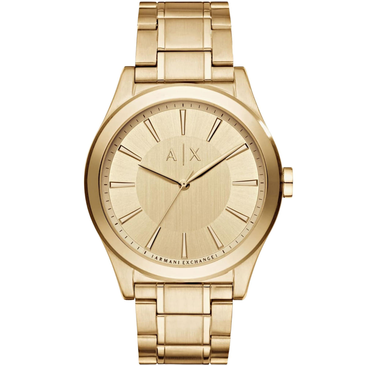 Armani Exchange Nico 44mm Yellow Gold-Tone Dial Steel Mens Quartz Watch AX2321
