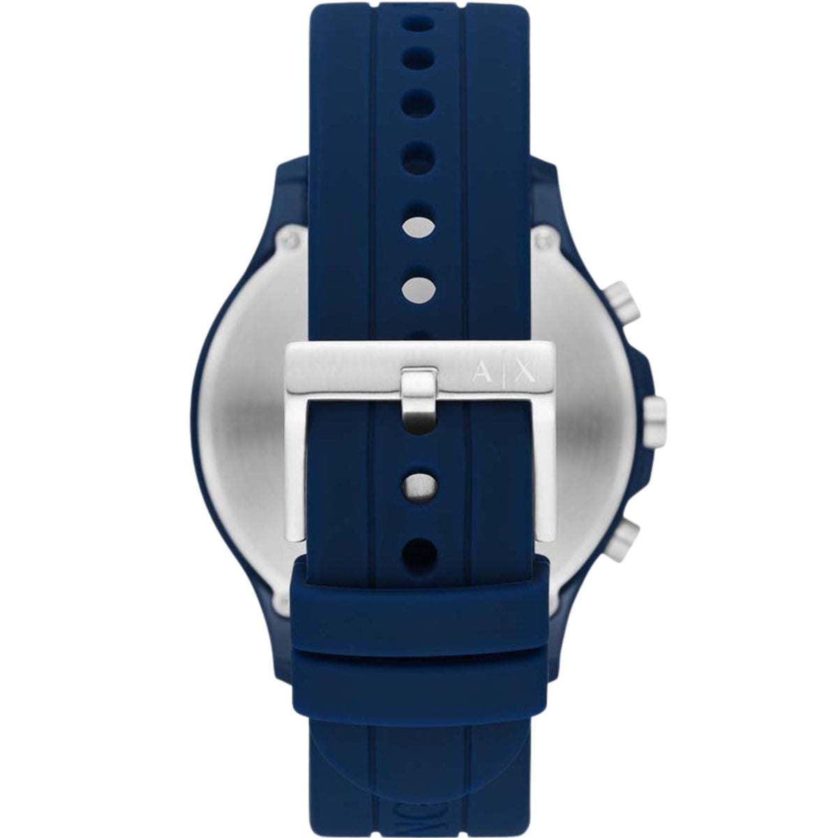 Armani Exchange Hampton 46mm Chronograph White Dial Silicone Mens Quartz Watch AX2437