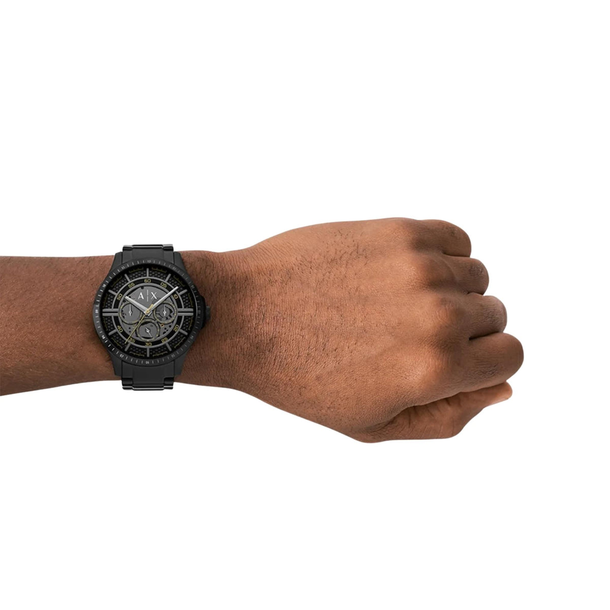 Armani Exchange Hampton 46mm Multifunction Black Dial Steel Mens Quartz Watch AX2460