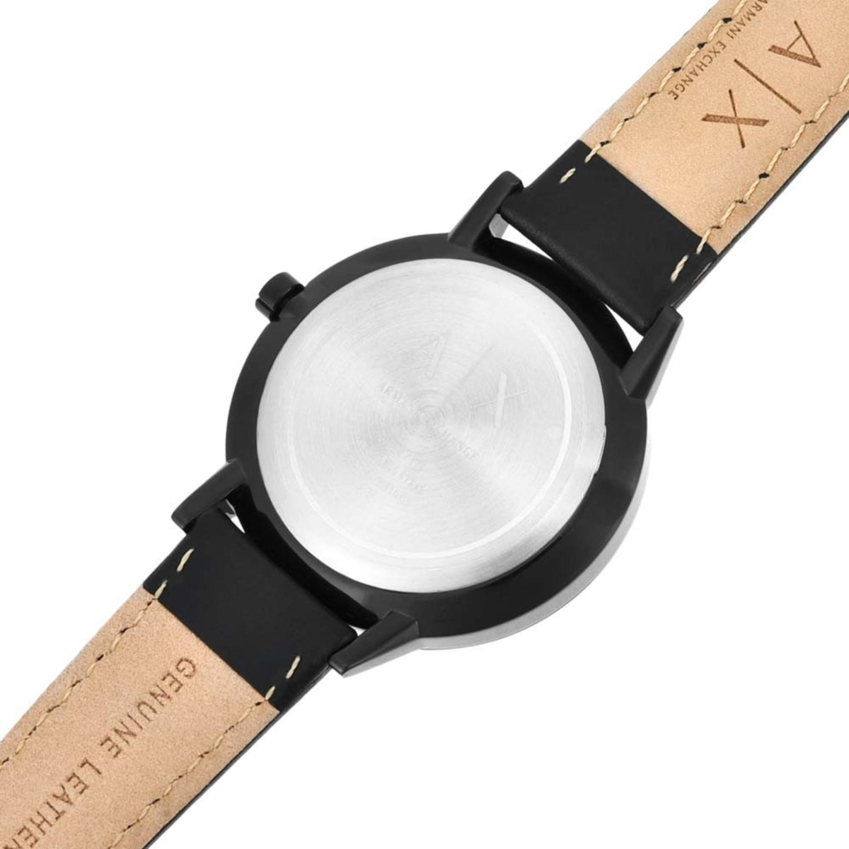 Armani Exchange Cayde 42mm Multifunction Black Dial Leather Mens Quartz Watch AX2719