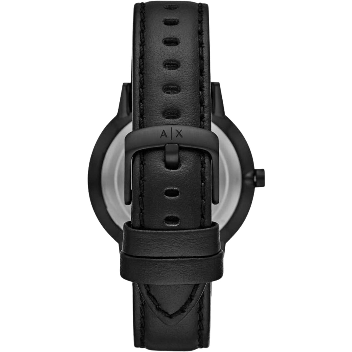 Armani Exchange Cayde 42mm Multifunction Black Dial Leather Mens Quartz Watch AX2719
