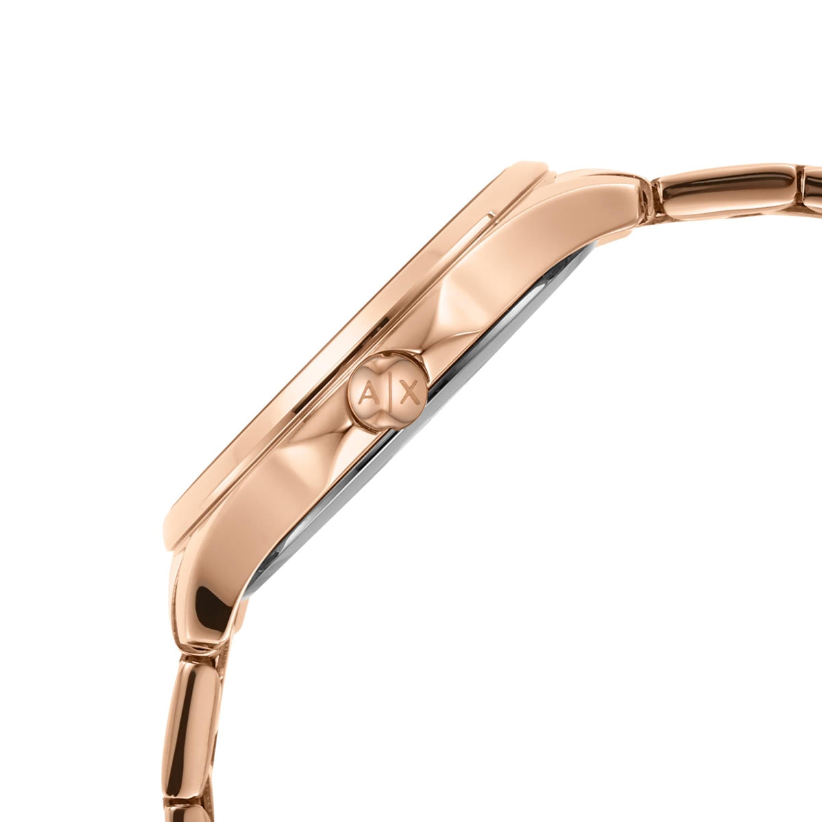 Armani Exchange Hampton 36mm Rose Gold-Tone Dial Steel Ladies Quartz Watch AX5264