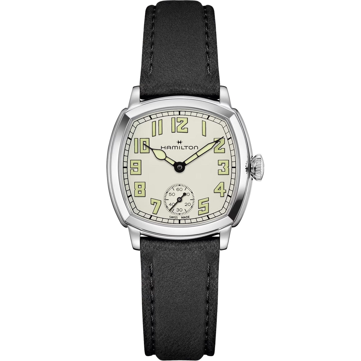 Hamilton American Classic Cushion 30mm Beige Dial Leather Manual-Wind Watch H36109720