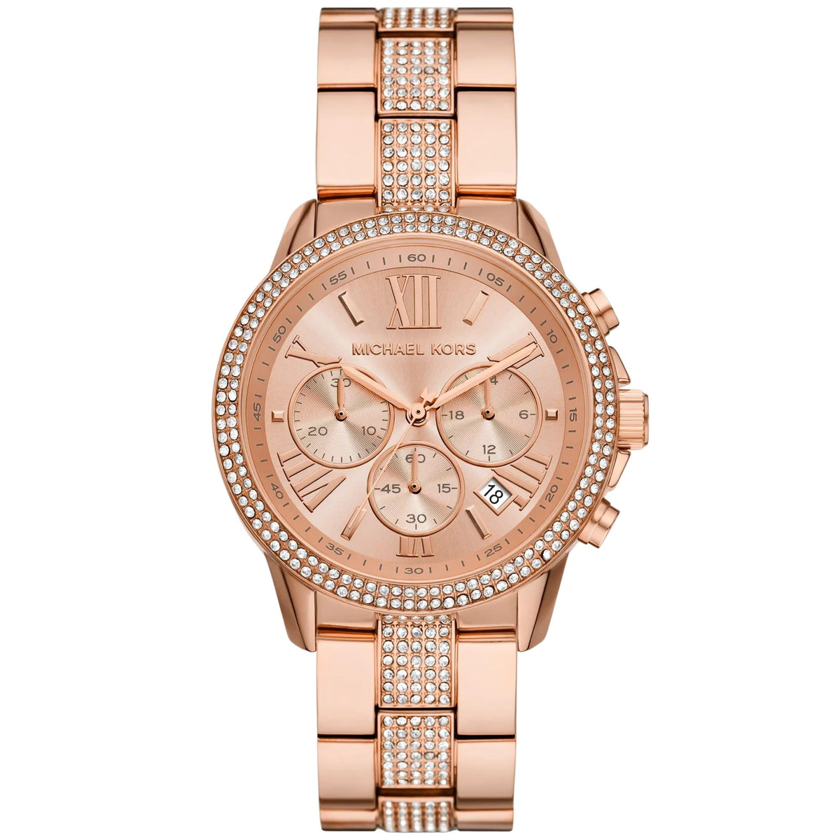 Michael Kors Brynn 40mm Chronograph Rose Gold Dial Rose Gold-Tone Steel Ladies Quartz Watch MK7505