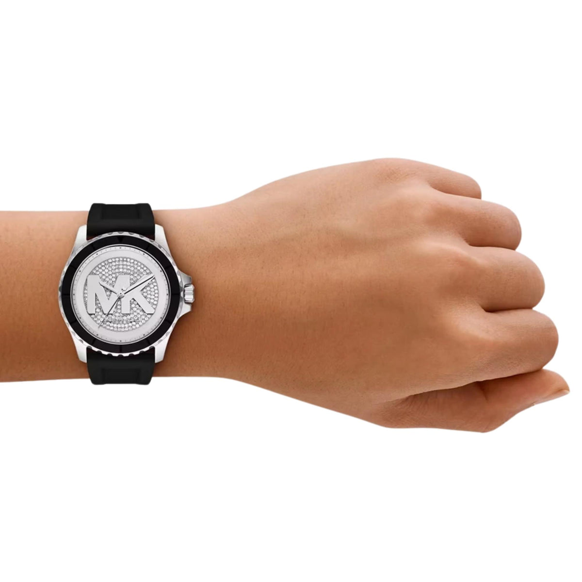 Michael Kors Everest 40mm Silver Dial Silicone Ladies Quartz Watch MK7661