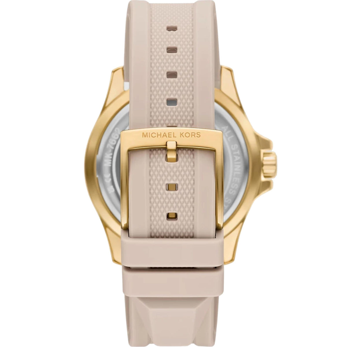 Michael Kors Everest 40mm Beige Dial Yellow Gold-Tone Steel Silicone Ladies Quartz Watch MK7662