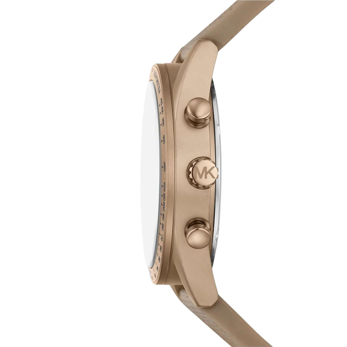 Michael Kors Warren 42mm Chronograph Beige Gold Dial Nylon Mens Quartz Watch MK9145