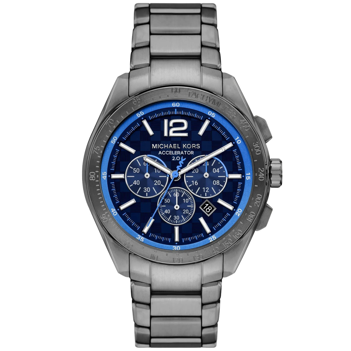 Michael Kors Accelerator 2.0 44mm Chronograph Blue Dial Steel Mens Quartz Watch MK9178
