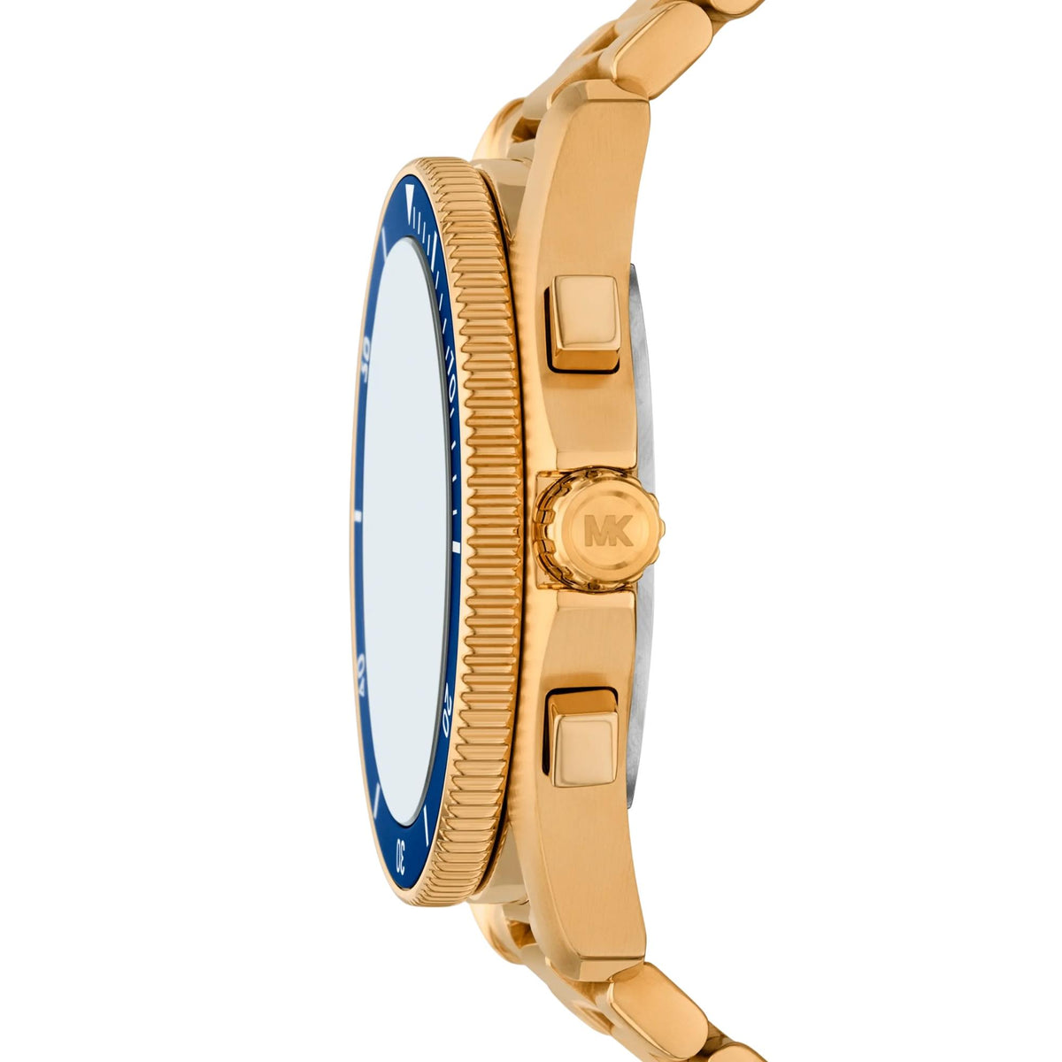Michael Kors Maritime 45mm Chronograph Blue Dial Yellow Gold-Tone Steel Mens Quartz Watch MK9202
