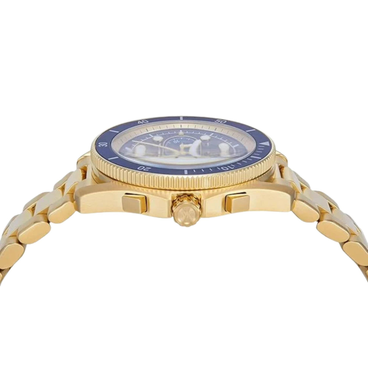 Michael Kors Maritime 45mm Chronograph Blue Dial Yellow Gold-Tone Steel Mens Quartz Watch MK9202