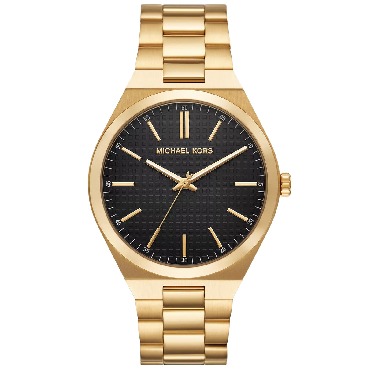 Michael Kors Lennox 43mm Black Dial Yellow Gold-Tone Steel Mens Quartz Watch MK9226