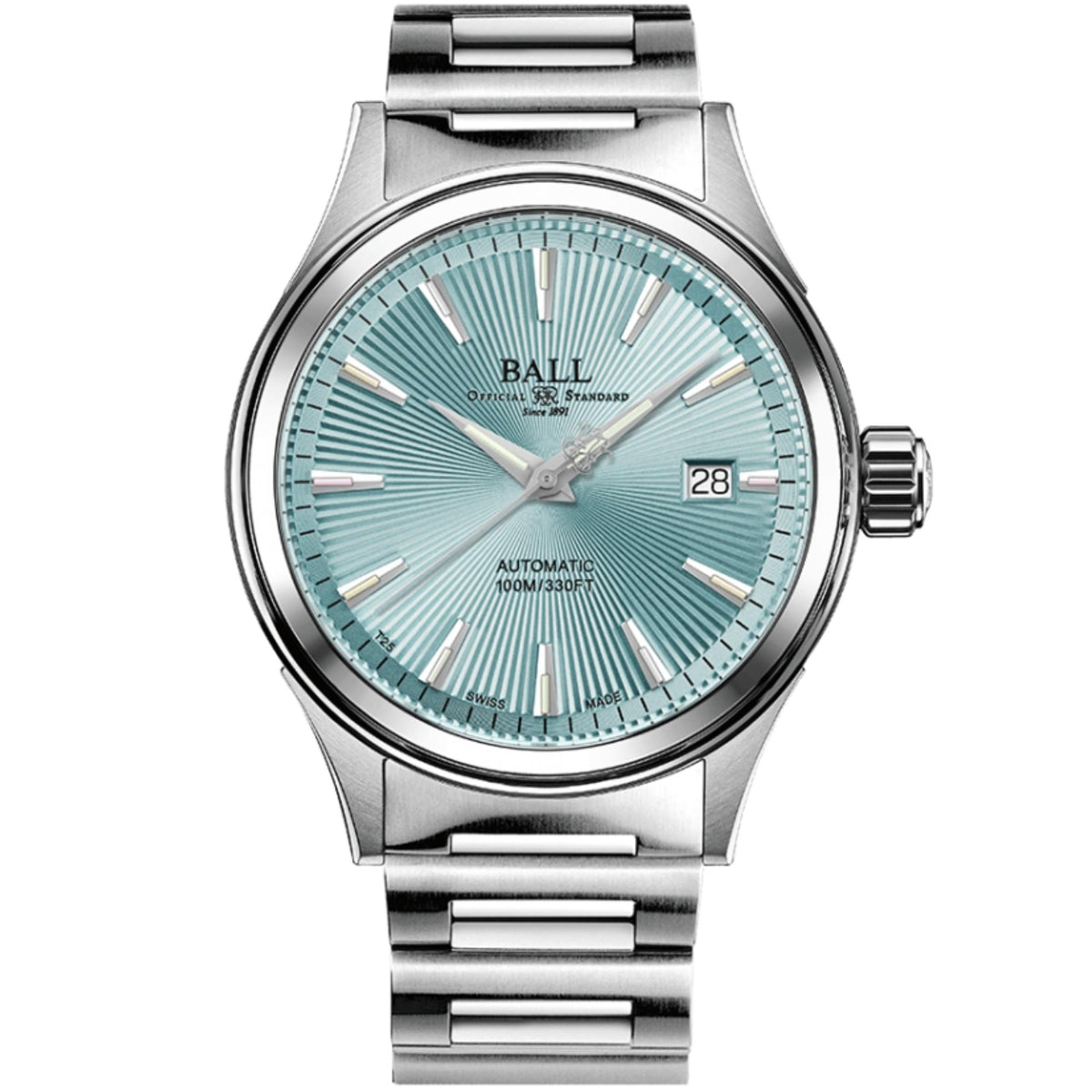 BALL Fireman Victory 40mm Ice Blue Dial Steel Mens Automatic Watch NM2098C-S28J-IBER