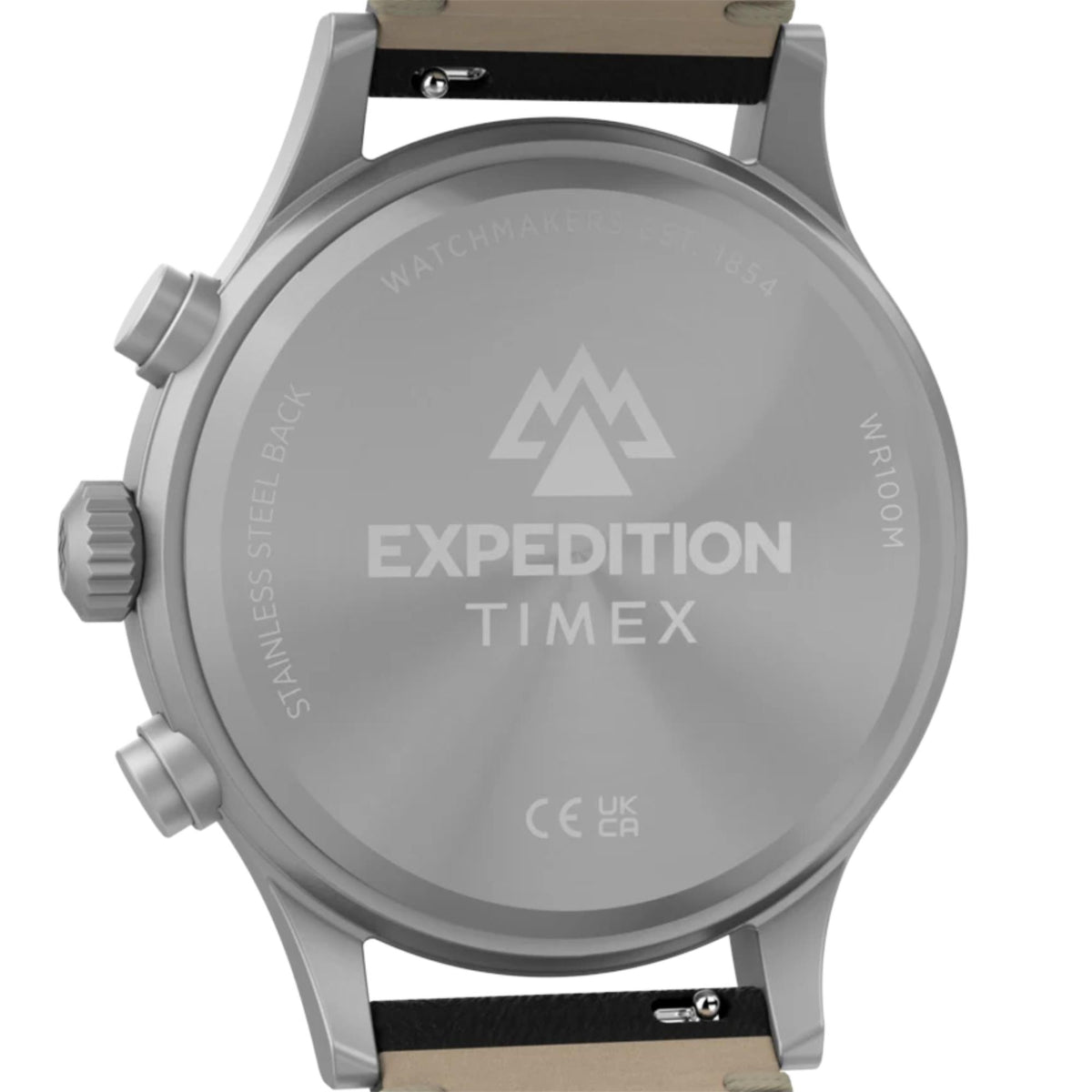 Timex Expedition Sierra 43mm Chronograph Black Dial Leather Mens Quartz Watch TW2Y89200