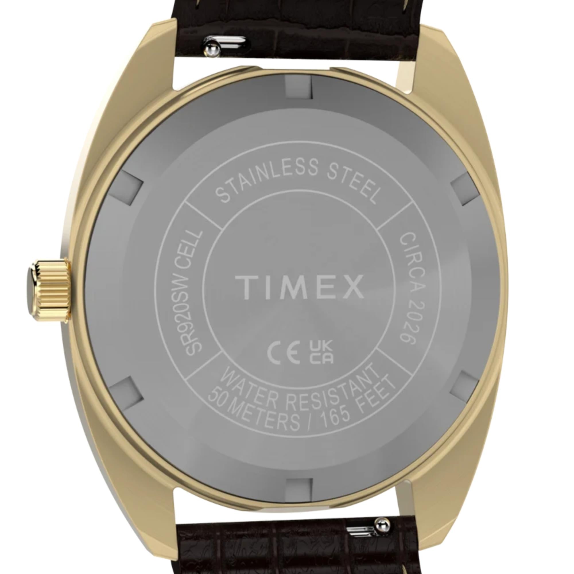 Timex Reissue 1976 Rotary Phone 37mm Black Dial Yellow Gold-Tone Steel