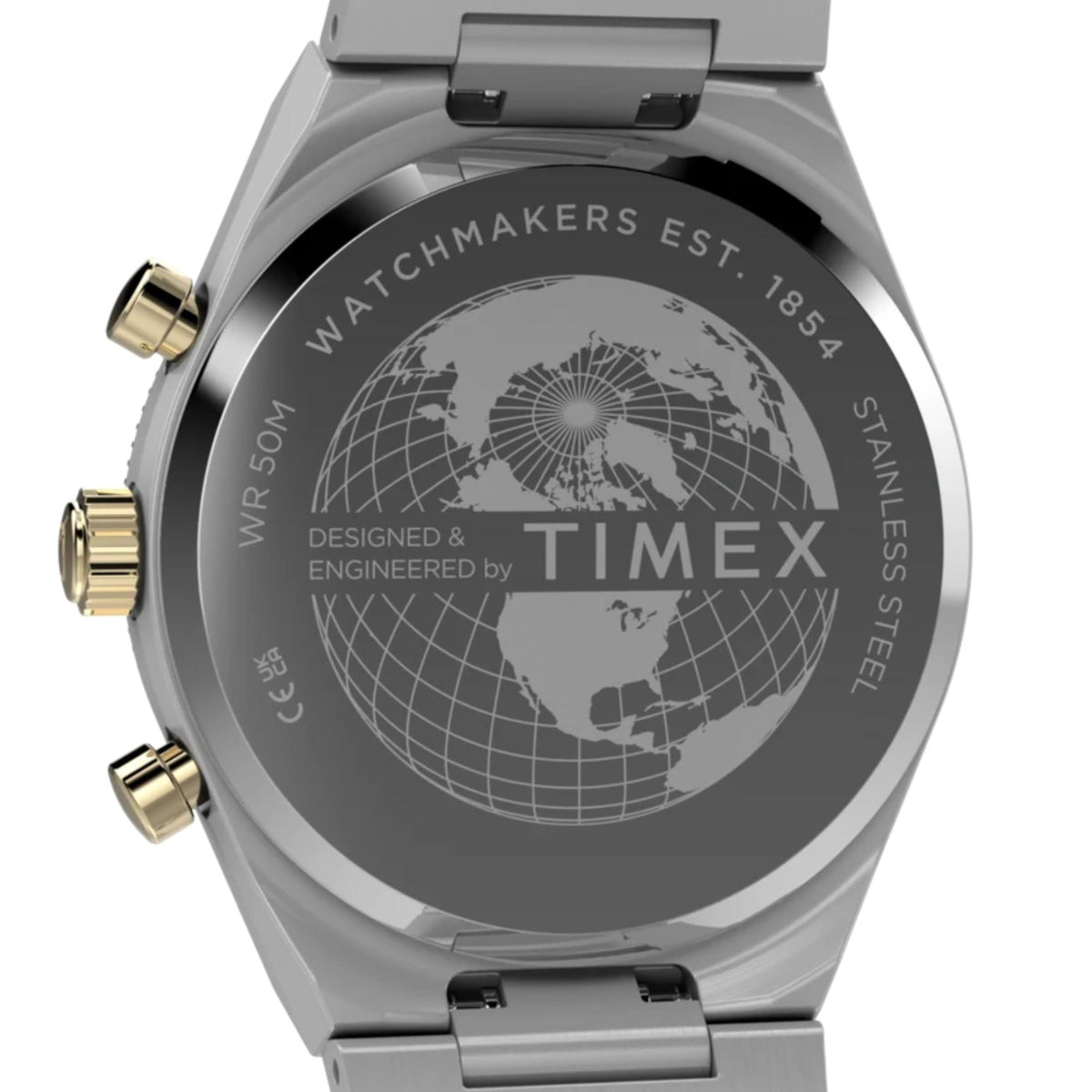 Timex Q Timex Continental 36mm Chronograph Gold Dial Two-Tone Steel Quartz Watch TW2Y92300