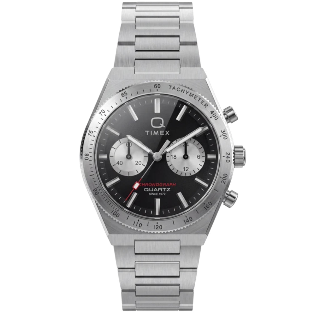 Timex Q Timex Continental 36mm Chronograph Black Dial Steel Quartz Watch TW2Y93200