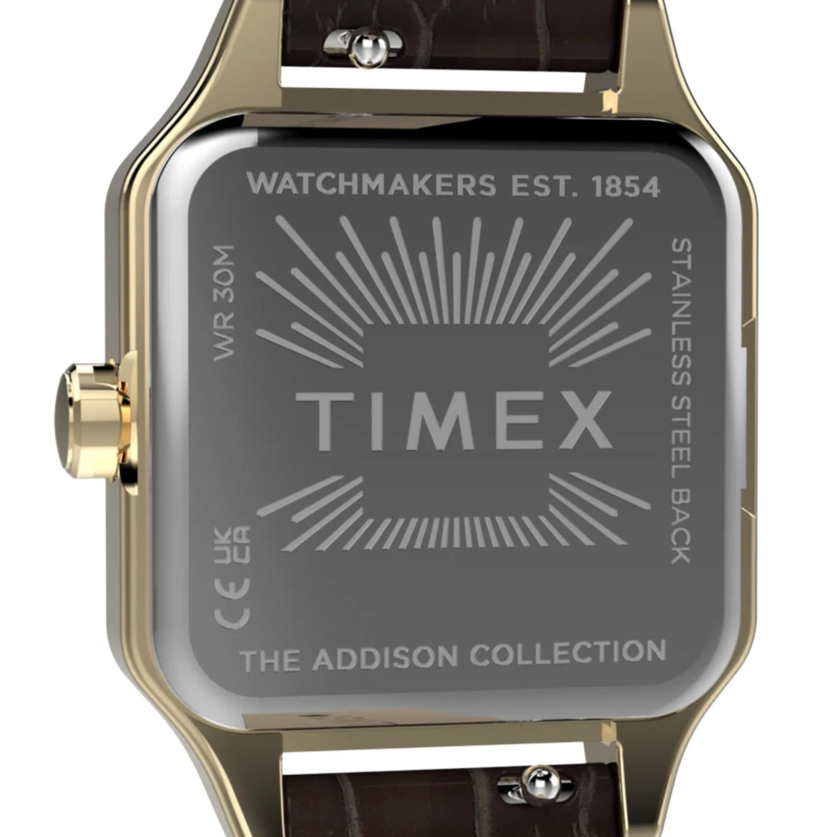 Timex Trend Addison 23mm Champagne Dial Yellow Gold-Tone Steel Leather Ladies Quartz Watch TW2Y90700