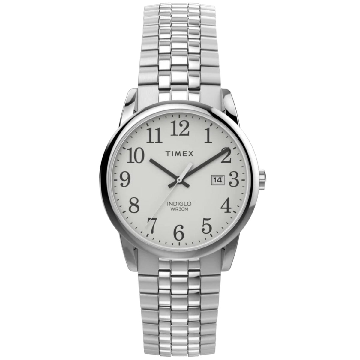 Timex Easy Reader 38mm White Dial Steel Mens Quartz Watch TW2V40000