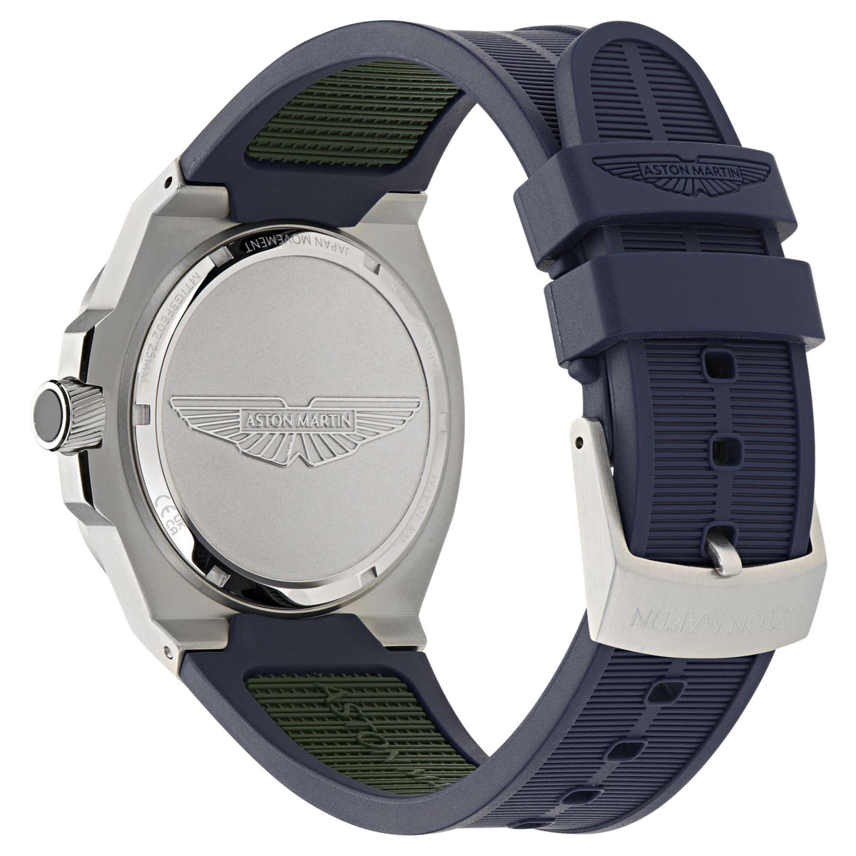 Aston Martin Icon GPQ 42mm Blue Dial Silicone Mens Quartz Watch and Bracelet Gift Sert MTIGGF601