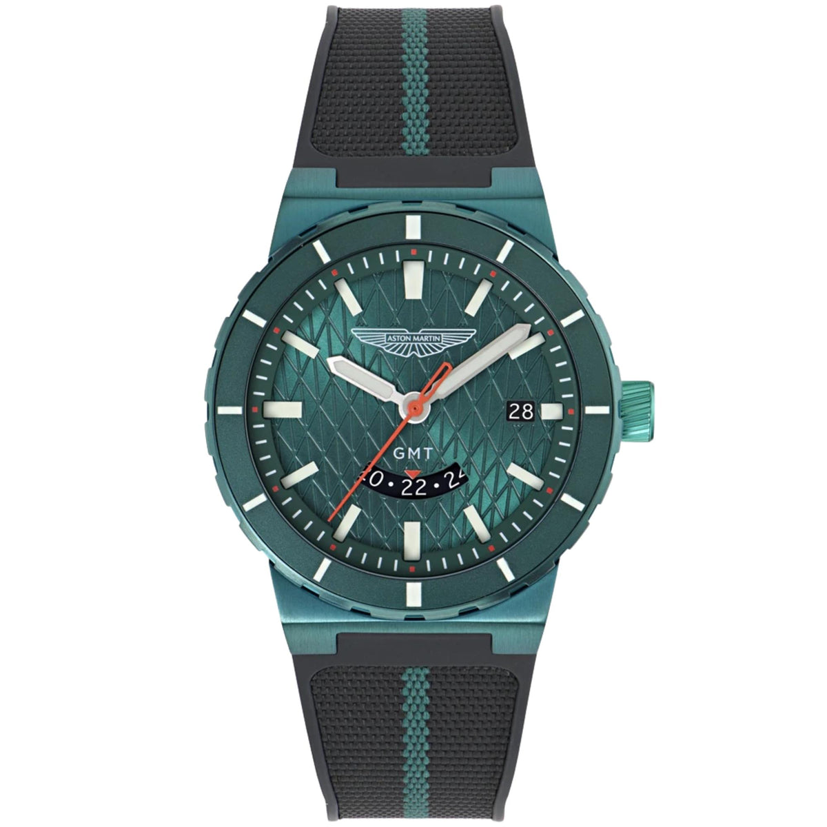 Aston Martin Icon MNF 40mm Green Dial Rubber Mens Quartz Watch MTIM1F605