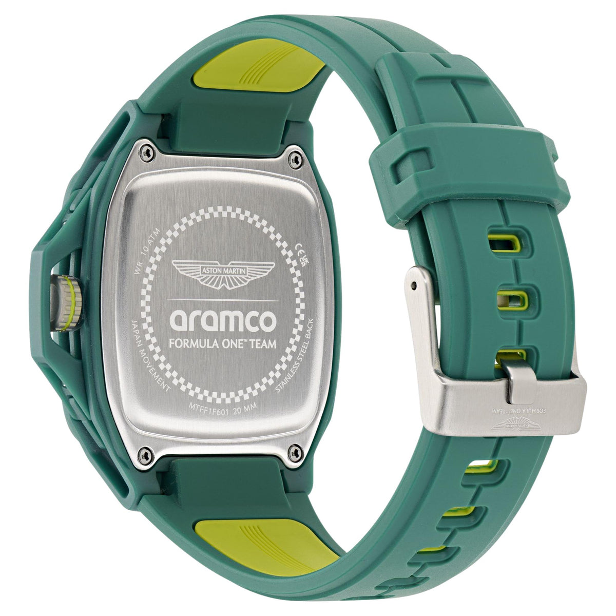 Aston Martin Aramco Formula One Team FLK 47mm Black Dial Silicone Mens Quartz Watch MTFF1F601