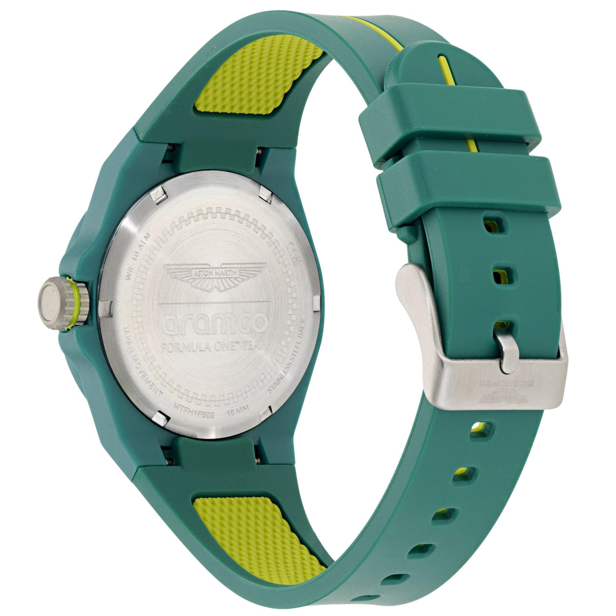 Aston Martin Aramco Formula One Team SHD 38mm Green Dial Silicone Mens Quartz Watch MTFH1F602