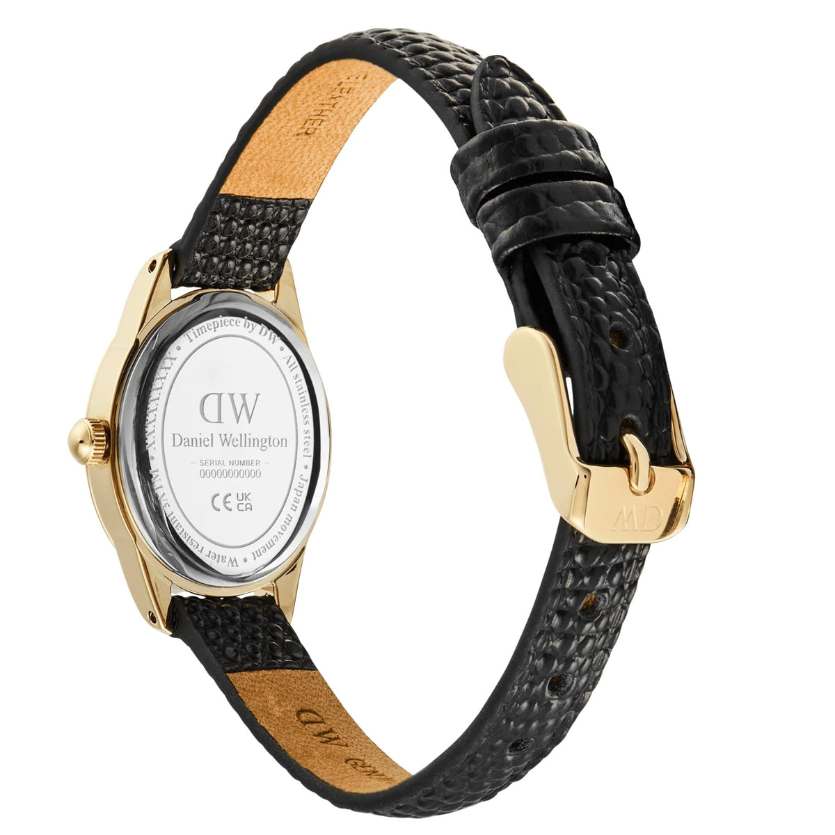 Daniel Wellington Ophelia Mini 22mm Gold Dial Yellow Gold-Tone Steel Leather Ladies Quartz Watch DW00100897