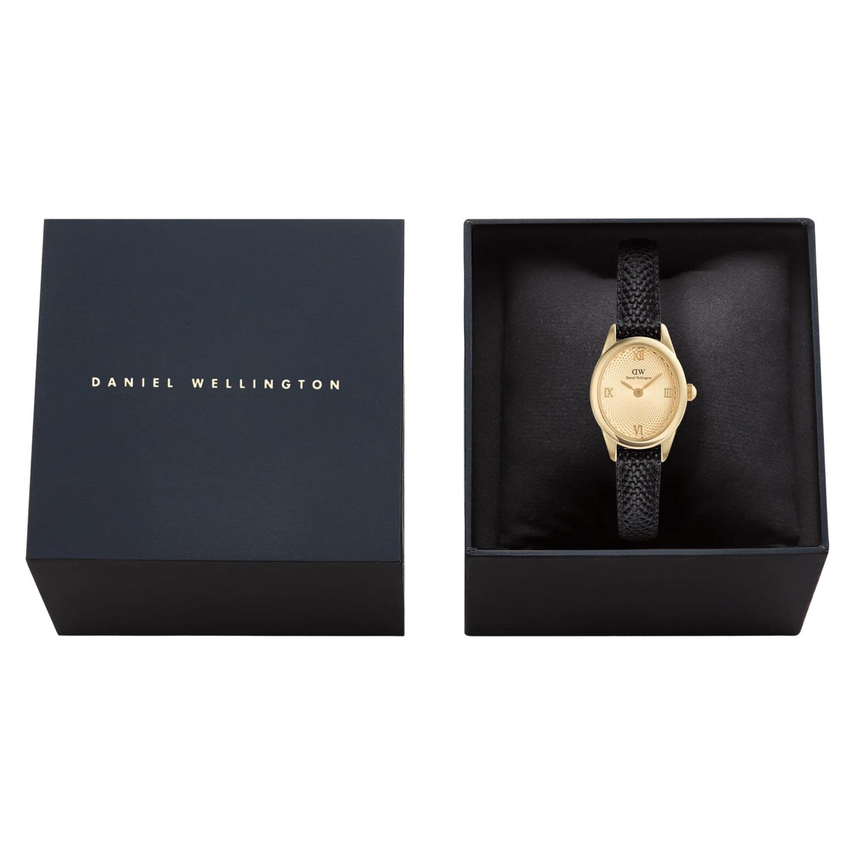 Daniel Wellington Ophelia Mini 22mm Gold Dial Yellow Gold-Tone Steel Leather Ladies Quartz Watch DW00100897