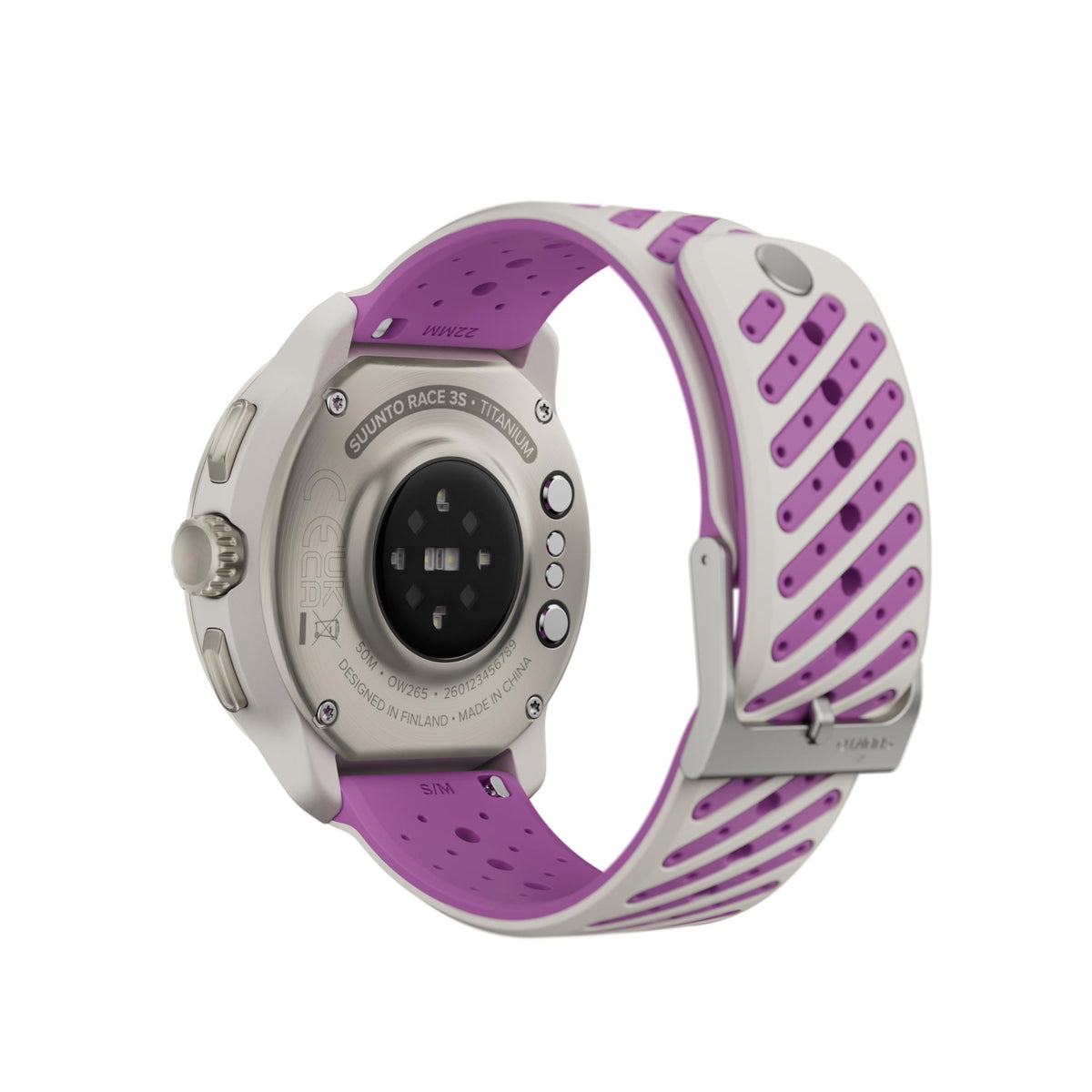 Suunto Race 3S 46mm 64GB AMOLED Digital Titanium Orchid Silicone Smart Fitness Watch SS051647000