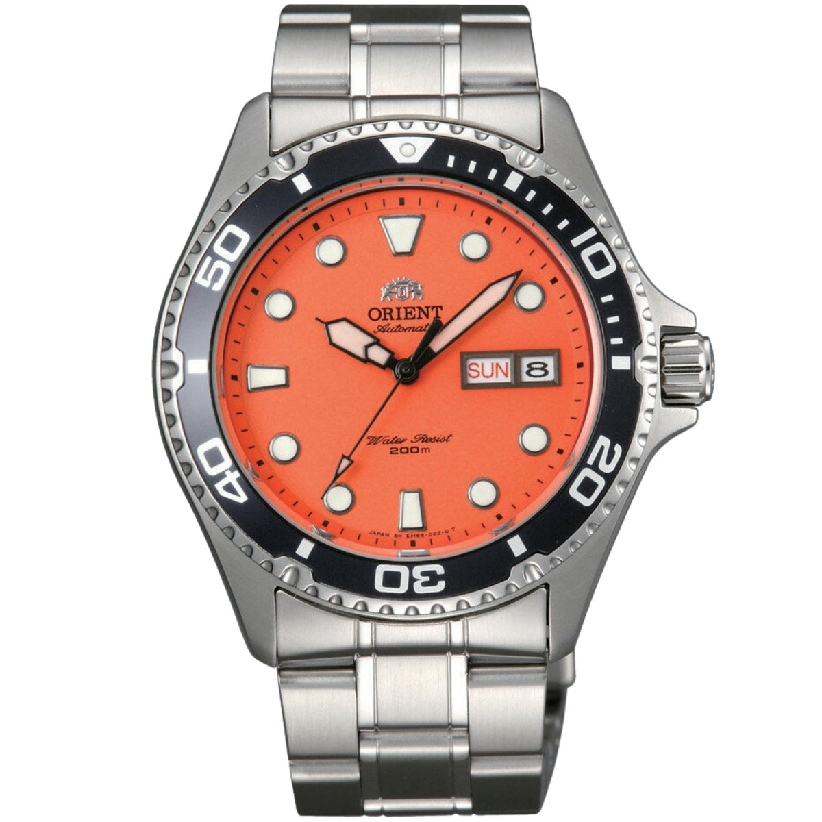 Orient Ray 41.5mm Orange Dial Steel Mens Automatic Watch TAA02006M9