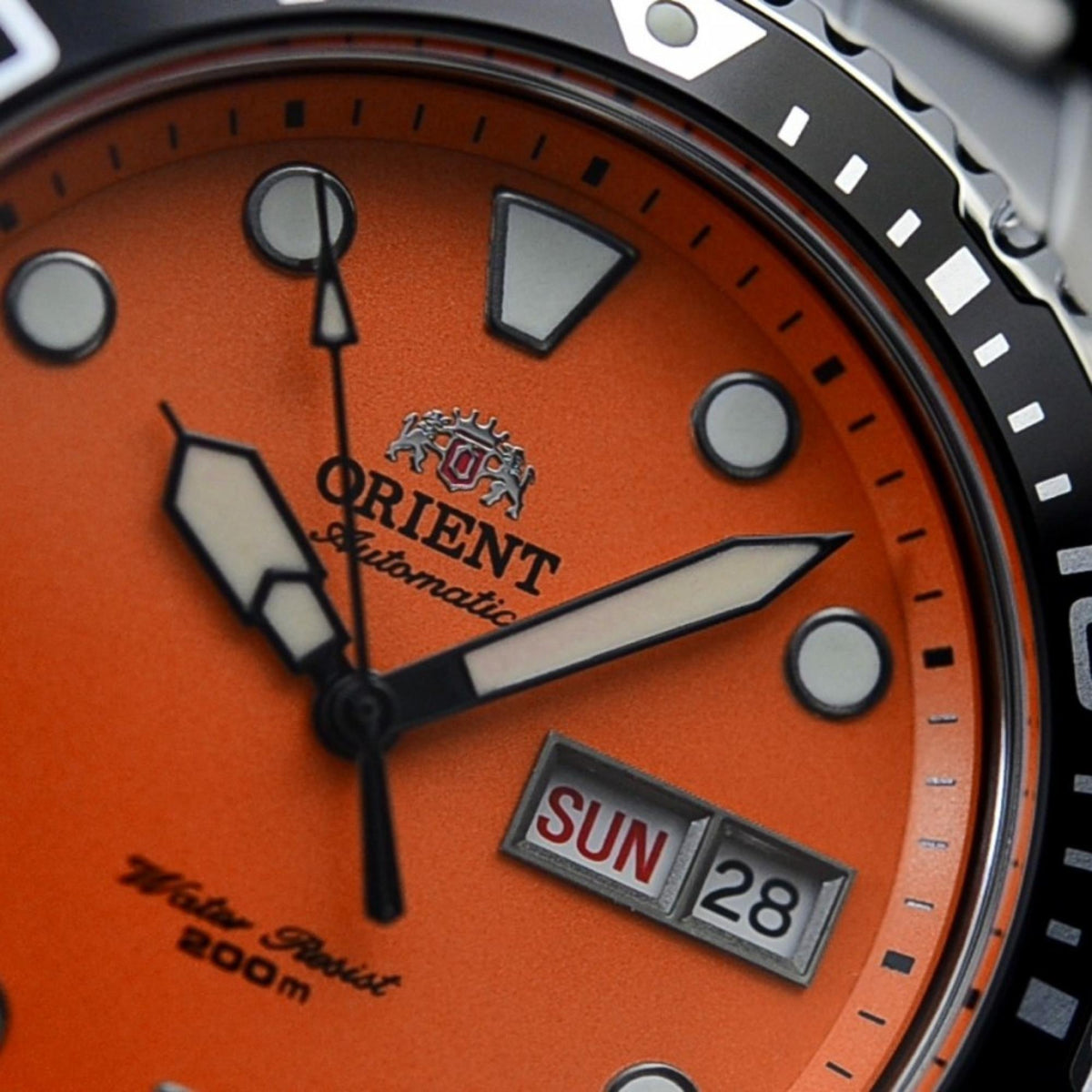 Orient Ray 41.5mm Orange Dial Steel Mens Automatic Watch TAA02006M9