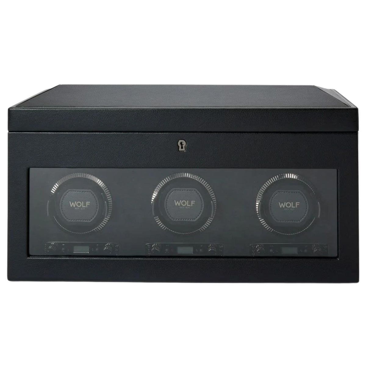 WOLF British Racing Black Triple Watch Winder with Storage 792302